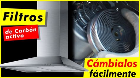 Esquema de una campana extractora con filtro de carbón activo
