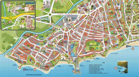 Mapa de Nerja con puntos de interés cultural