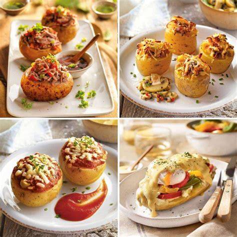 Variedad de rellenos para patatas asadas