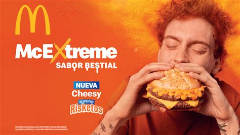 Infografía de la hamburguesa McExtreme Cheesy Risketos
