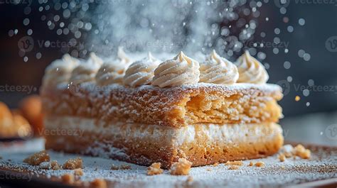 Suso de crema espolvoreado con azúcar
