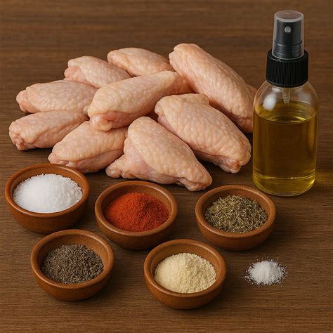 Ingredientes para alitas de pollo con cebolla