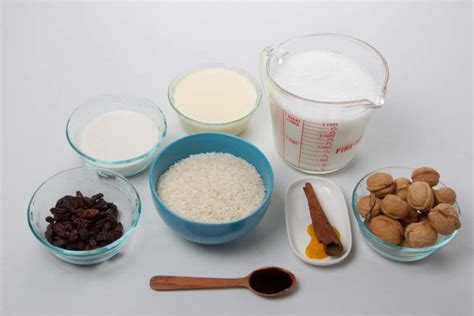 Ingredientes para el arroz con leche