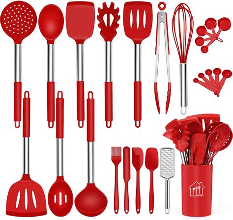 Variedad de utensilios de cocina de silicona alimentaria