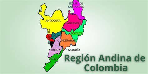 Mapa de Colombia destacando la región Andina