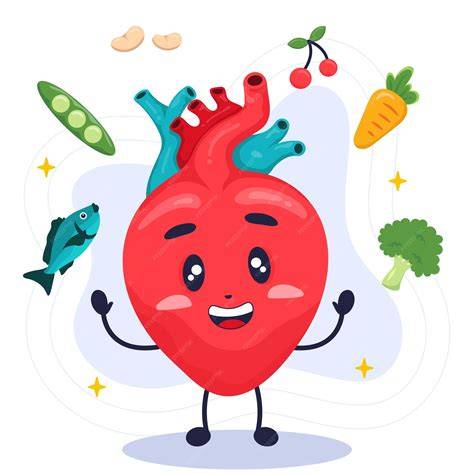 Corazón humano y alimentos saludables