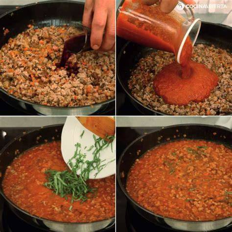 Proceso de cocción de la salsa boloñesa en Thermomix