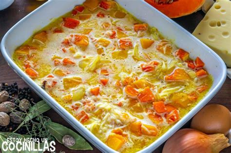 Cazuela de calabacín y calabaza gratinada