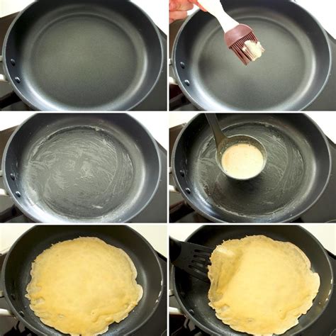 Preparación de crepes en sartén antiadherente