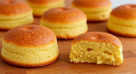 Bizcochitos de nata recién horneados en moldes individuales