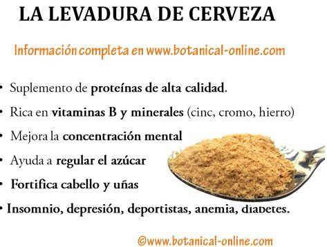 Tabla nutricional de la levadura de cerveza