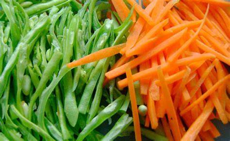 Corte en juliana de verduras