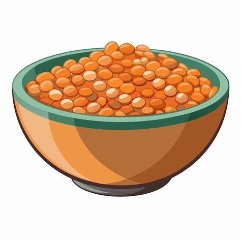 Ilustración de lentejas secas y cocidas para mostrar la diferencia de volumen.