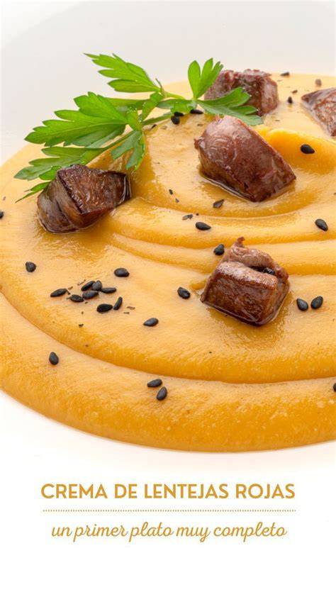 Ingredientes principales para la crema de lentejas rojas con cordero