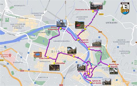 Mapa de rutas guiadas por Bilbao