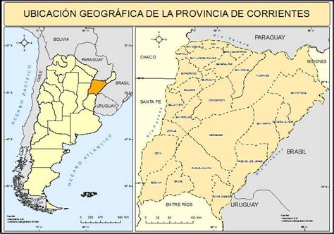 Mapa de Argentina con Corrientes resaltado