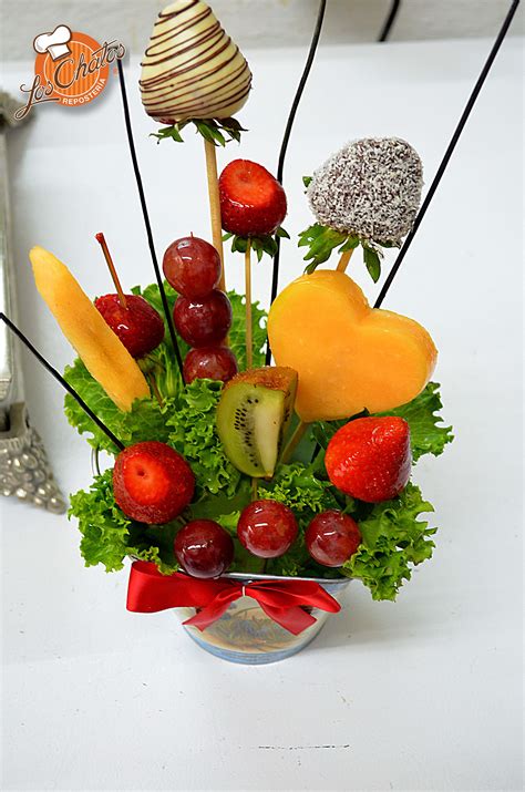 Centros de frutas con chocolate