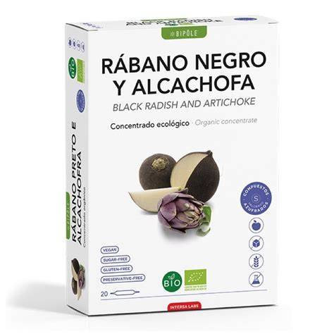Diagrama de cómo el rábano negro y la alcachofa benefician el hígado