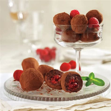 Trufas de chocolate y frambuesa