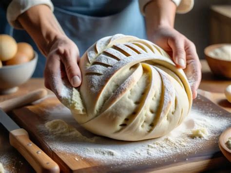 Proceso de plegado de la masa del pan de cristal