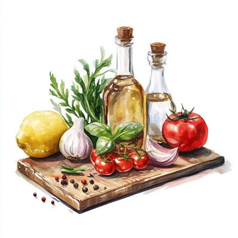 Ingredientes frescos para cocinar, como tomates, albahaca y aceite de oliva