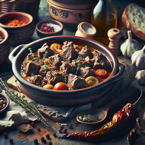 Ingredientes típicos de la caldereta extremeña: pimentón, ñoras, ajo