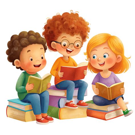 Niños leyendo libros de cuentos