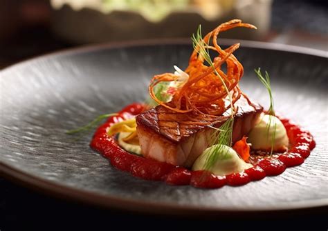Plato de alta cocina en un restaurante
