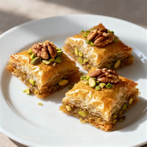 Corte de baklava en porciones