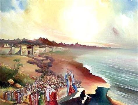 Dibujo de la huida de los israelitas de Egipto