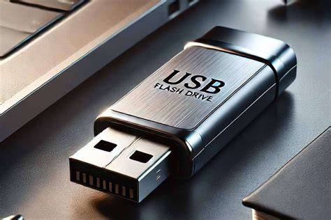 Ilustración de una memoria USB y sus usos