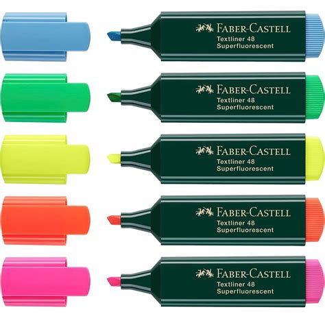 Variedad de rotuladores fluorescentes Faber-Castell Textliner en diferentes colores