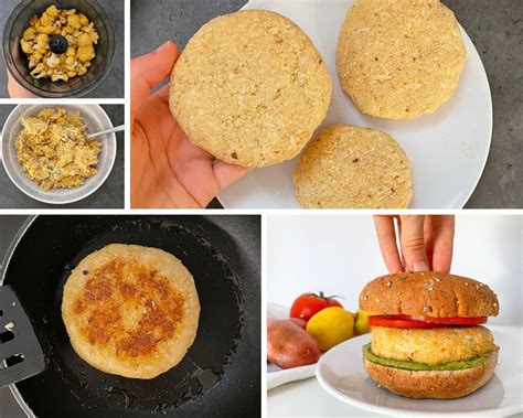 Hamburguesa de coliflor terminada y lista para servir