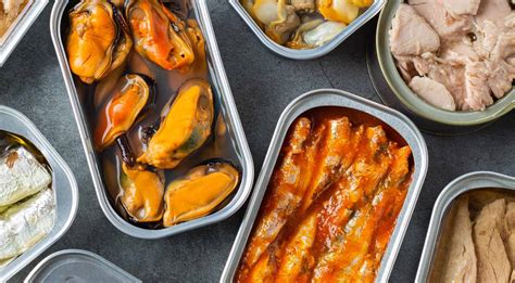 Diferentes tipos de conservas de pescado y marisco
