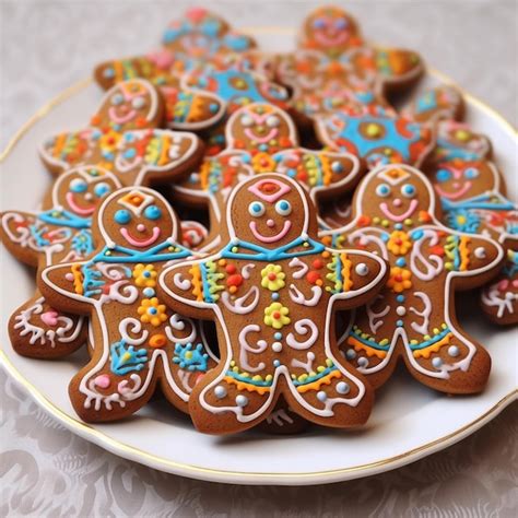 Galletas de jengibre en un plato navideño