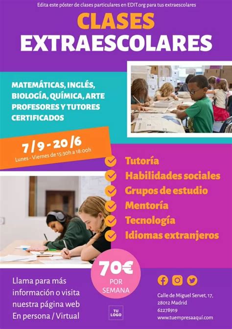 Diseño de cartel para clases particulares