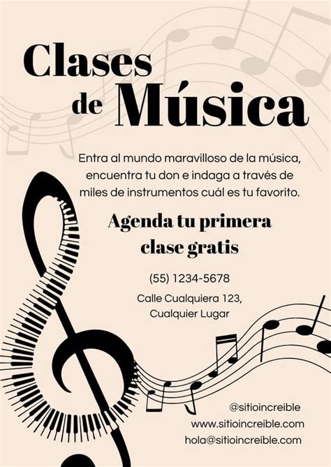 Ejemplos de plantillas para clases de música