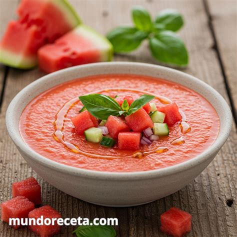 Ingredientes frescos para gazpacho de sandía