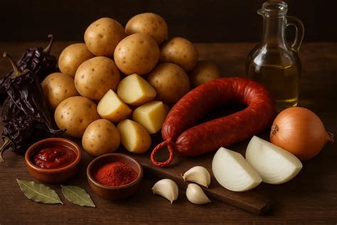 Ingredientes para patatas a la riojana
