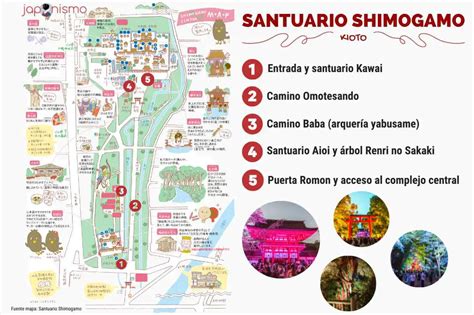 Mapa de Kioto mostrando la ubicación del Santuario Shimogamo