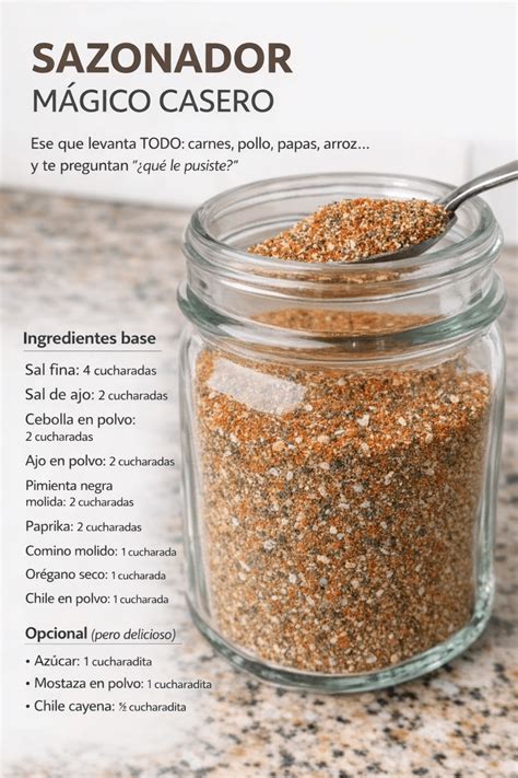 Tarro de vidrio con sazonador casero