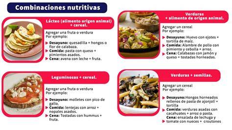 Esquema de las combinaciones de alimentos para una digestión óptima