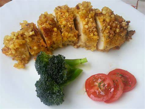 Pechuga de pollo con costra de almendras