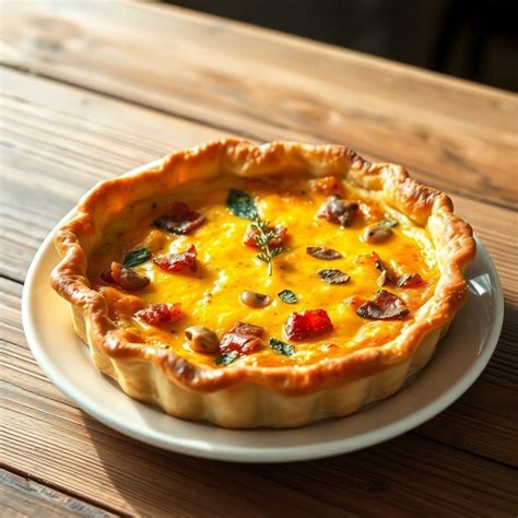 Quiche salada con base de hojaldre dorado