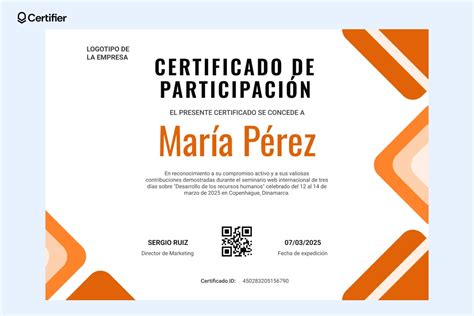 Diseño de certificado de participación