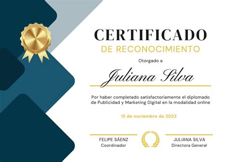 Ejemplos de certificados personalizados