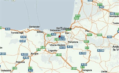 Mapa de ubicación de Tolosa, España