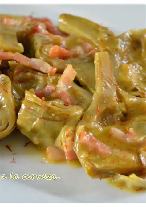 Ingredientes para alcachofas a la cerveza