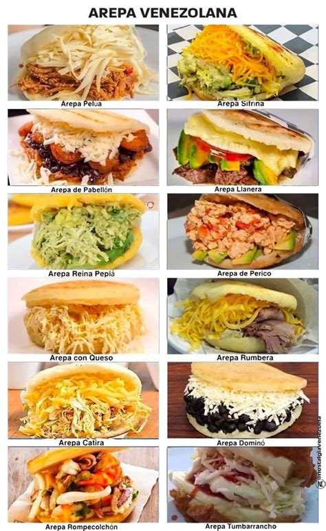 Infografía de los combos de Arepas Doña Emilia