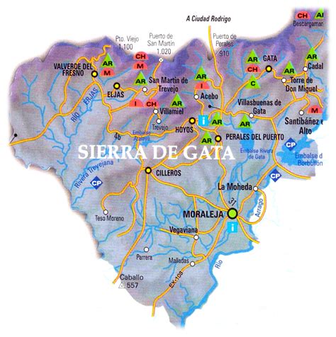 Mapa de la Sierra de Gata, Extremadura, región de origen de La Chinata